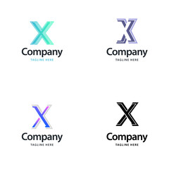 Wall Mural - Letter X Big Logo Pack Design. Creative Modern logos design for your business. Vector Brand name illustration