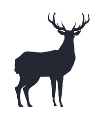 Poster - reindeer animal black silhouette