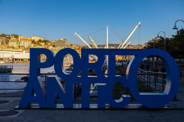 Wall Mural - GENOA, ITALY, DECEMBER 5, 2022 - View of the Ancient Port of Genoa, Italy