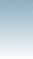 Wall Mural - Looping animated Christmas background of falling snow on light blue background in vertical format composition
