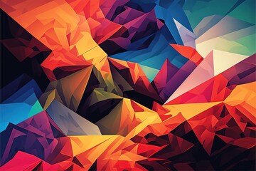 Wall Mural - 4K resolution or higher, geometric colorful background. Generative AI Technology