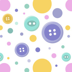 seamless pattern buttons circles sewing materials