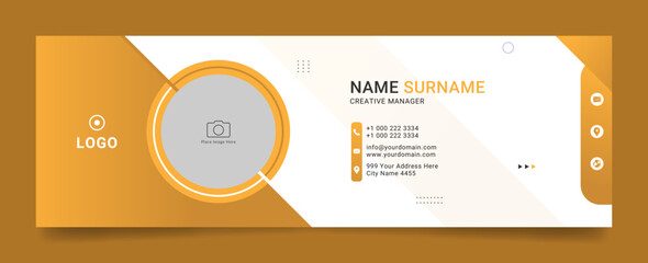 Wall Mural - Business email signature with an author photo place modern and creative layout for professional esignature