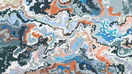 Wall Mural - Abstract blue and orange colorful marble, mix liquid color texture. Modern background animation