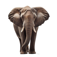 Realistic Computer Drawing Elephant Isolated On White Generative AI