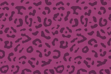 Seamless Leopard Fur Pattern. Vector Violet Illustration