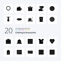 Wall Mural - 20 Clothing  Accessories Solid Glyph icon Pack like shirt clothing winter clothes dry