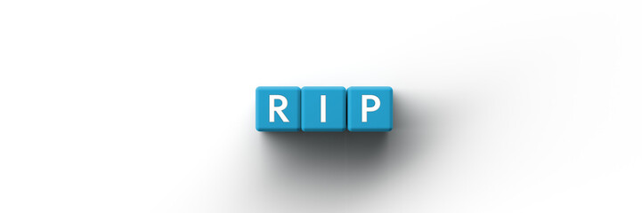 Wall Mural - 3d cubes with the word rip, rest in peace