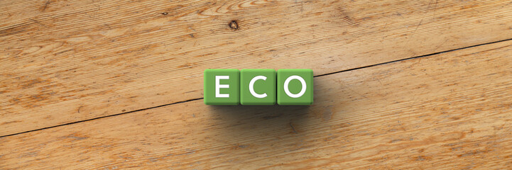 Wall Mural - 3d cubes with the word eco