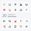© Muhammad - 20 Statistical Analysis Flat Color icon Pack like report customization search stats analysis reach