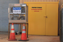 Propane Storage Facility And Compressed Gas Cylinders At Electric Plant