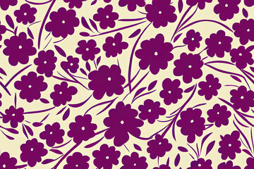 Wall Mural - Blossoming flower design, springtime background, seamless repeating pattern, pen drawing. Wedding invitation, wall mural, fabric, or gift wrap illustration Generative AI