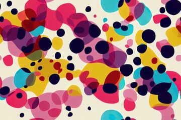Wall Mural - Doodled line art in bright colors; seamless design. For a modern or kid-friendly design with little ornamentation. Generative AI