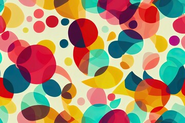 Wall Mural - Assorted Seamless Patterns in Bright and Fun Colors. For a fun and imaginative abstract style kids' backdrop. Generative AI