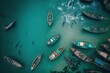 Aerial view of fishermen's boats in the bay stock photo Vietnam, Fishing Industry, Fishing, Asia, Ship