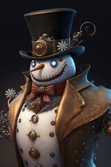 Wall Mural - Steampunk Snowman