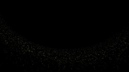 Canvas Print - gold colored dot flicker particles endless flying towards the camera, looped copy space animation ba