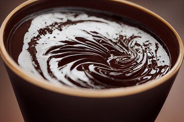 Wall Mural - liquid dark chocolate in a bowl