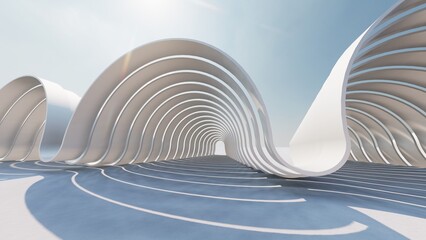 Futuristic architecture background 3d render