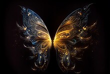 Photoshop Overlays Set To Screen Fairy Wings Drag And Drop Angel Wings With Black Background For Adobe Composites. Ornate, Beautiful, Intricate, Wings.