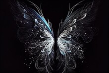 Photoshop Overlays Set To Screen Fairy Wings Drag And Drop Angel Wings With Black Background For Adobe Composites. Ornate, Beautiful, Intricate, Wings.