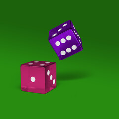 3d illustration - colorful dices