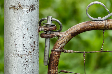 old rusty gate latch