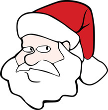 Simple Vector Graphics Of Santa Claus. Use It For Your Holiday Designs And Christmas Graphics, Isolated On Transparent Background.