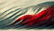 red and green paint, sea wave abstract