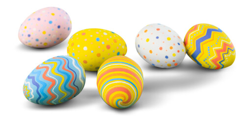 Wall Mural - Easter eggs painted in different colors
