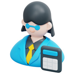 Poster - accountant 3d render icon illustration