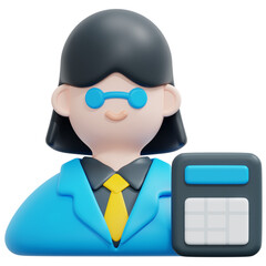 Poster - accountant 3d render icon illustration