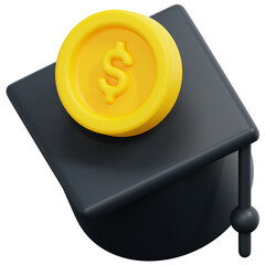 Sticker - scholarship 3d render icon illustration