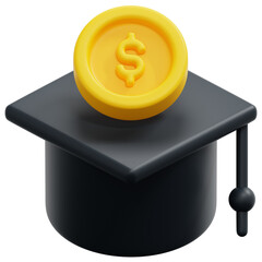 Poster - scholarship 3d render icon illustration