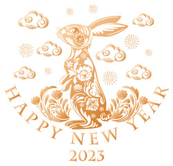 Wall Mural - Happy New Year 2023 Year of the Rabbit