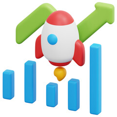 Sticker - graph 3d render icon illustration