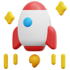 Sticker - rocket 3d render icon illustration