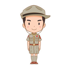 Cartoon Character Of Boy Scout.