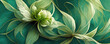 Leinwandbild Motiv Beautiful abstract green floral design (Generative AI)