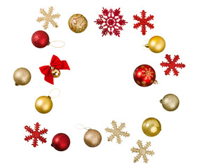 Wall Mural - christmas glass balls and snowflake