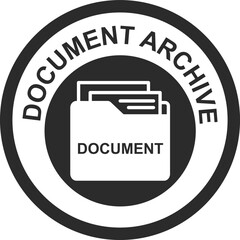 Sticker - Document archive icon, document management icon black vector