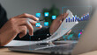 © Pakin - Businessman analyzing graphs of big data and economic growth. Modern technology concept.