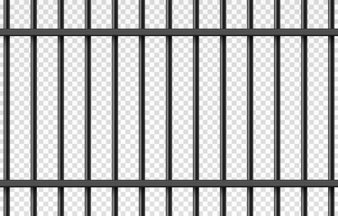 Vector prison cage on isolated transparent background. Iron fence png, iron bars png. Prison, crime, prisoner.