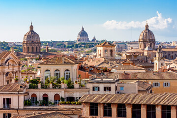 Sticker - Rome cityscape with dome of St. Peter's basilica in Vatican