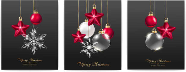 Wall Mural - Christmas decorative background with festive decoration elements. New Year concept