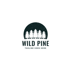 pine tree vintage logo vector template