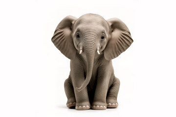 Süsser kleiner Baby Elefant sitzend, 3d Rendering