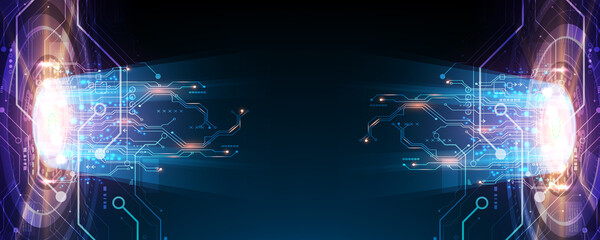 abstract background image communication network concept. circuit board. high technology. sci fi tech