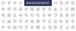 Management & Business thin line icons set. Management editable stroke icon collection. Vector illustrator