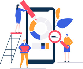Wall Mural - data analysis - flat design style colorful illustration